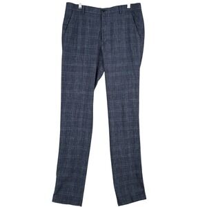 Soft Cloth New Way All Day Dress Pants Plaid‎ Blue Menswear Career